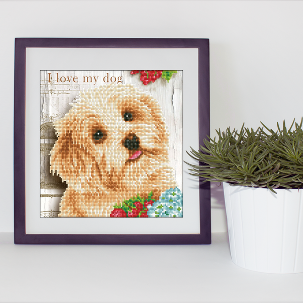 Dotz Diamond Dotz I Love My Dog With Frame - 12.0" X 12.0"