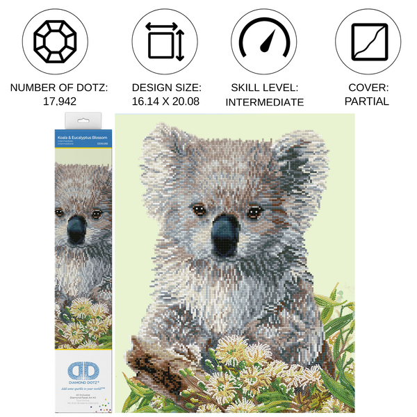 Dotz Diamond Dotz Koala & Eucalyptus Blossom - 16.1" X 20.1"