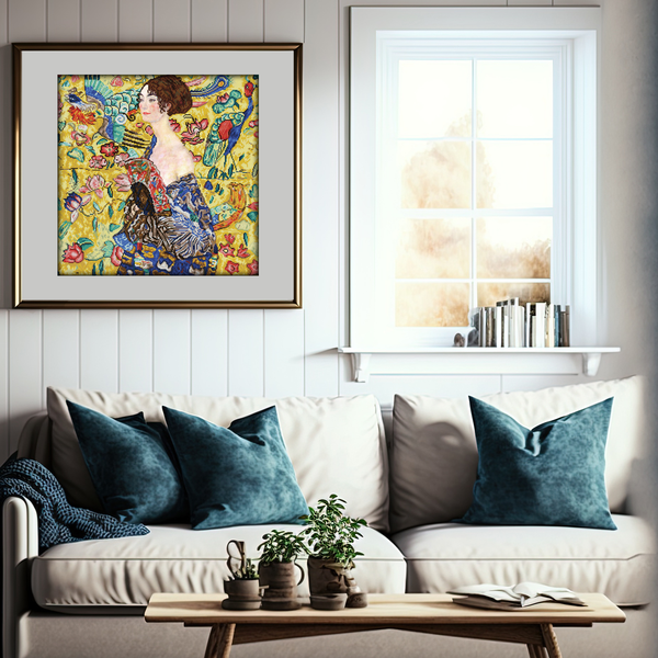 Dotz Diamond Dotz Lady With Fan (apres Klimt) - 26.4" X 26.4"