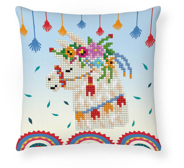 dotz Diamond Dotz Llama Party Mini Pillow - 7.1" x 7.1"