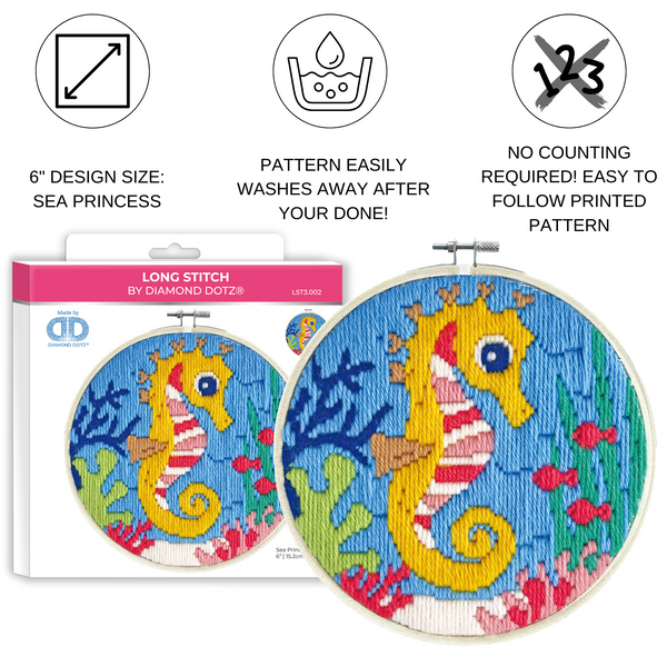 Dotz Diamond Dotz Long Stitch Cross Stitch Sea Princess - 6.0"
