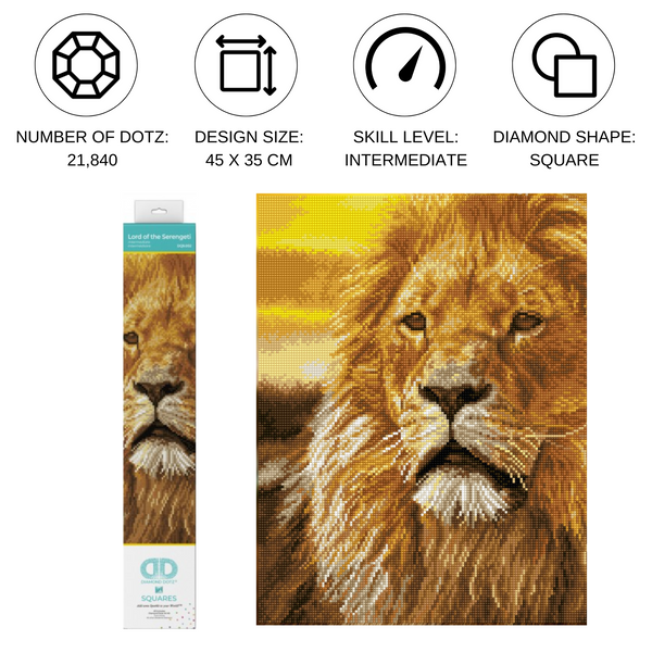 Dotz Diamond Dotz Lord Of The Serengeti - 13.8" X 17.7"