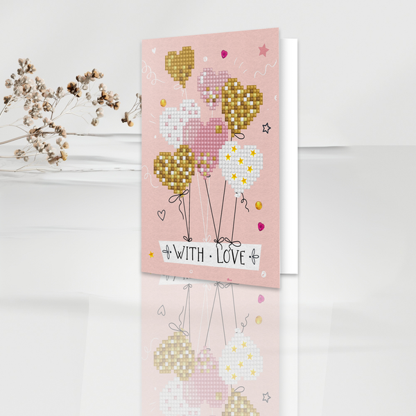 Dotz Diamond Dotz Love Balloons Greeting Card - 5.0" X 7.0"