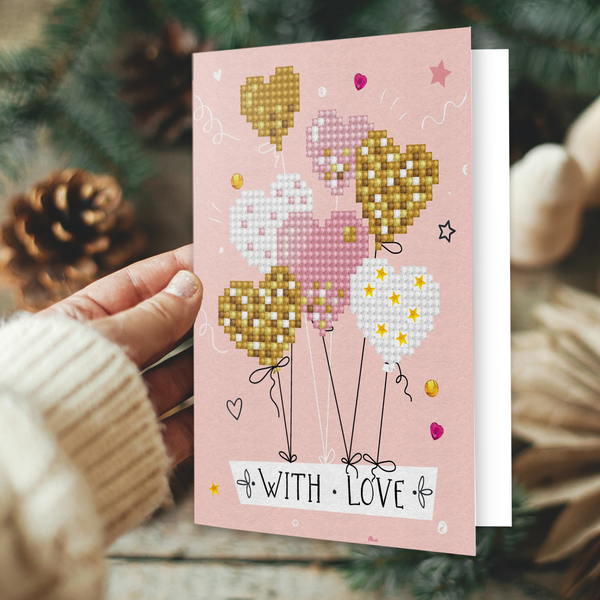 Dotz Diamond Dotz Love Balloons Greeting Card - 5.0" X 7.0"