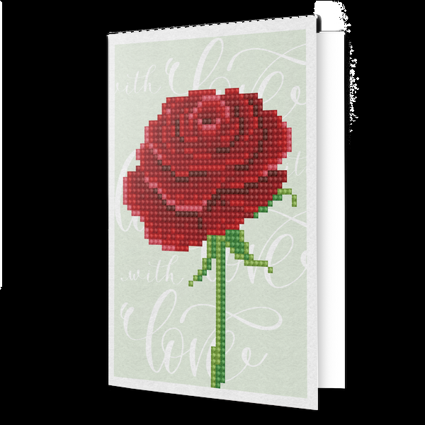 dotz Diamond Dotz Love Rose Greeting Card - 5.0" x 7.0"