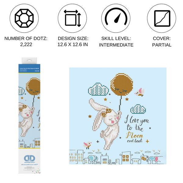 Dotz Diamond Dotz Love You To The Moon & Back - 12.6" X 12.6"