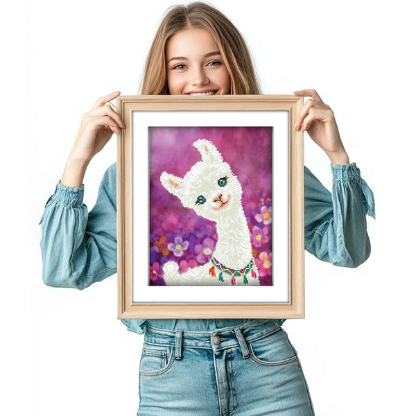 Dotz Diamond Dotz Lulu Llama With Frame - 12.6" X 16.5"