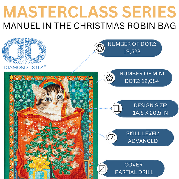 Dotz Diamond Dotz Manuel In The Christmas Robin Bag Masterclass - 14.6" X 20.5"