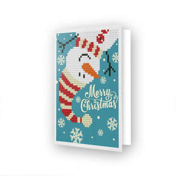dotz Diamond Dotz Merry Christmas Snowman Greeting Card - 5.0" x 7.0"