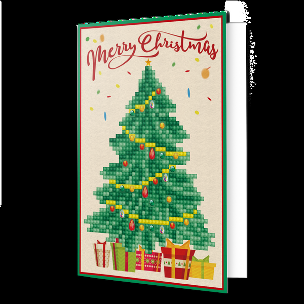 Dotz Diamond Dotz Merry Christmas Tree Greeting Card - 5.0" X 7.0"
