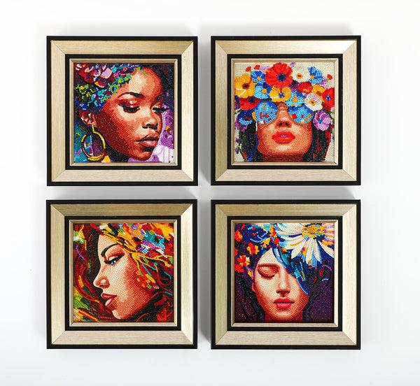 dotz Diamond Dotz Mini Dotz Four Beauties Diamond Painting - 5.0" x 5.0"