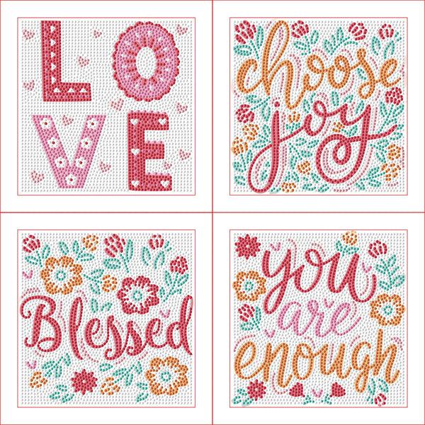 dotz Diamond Dotz Mini Dotz Love Blessings Diamond Painting Each Design - 5.0" x 5.0"