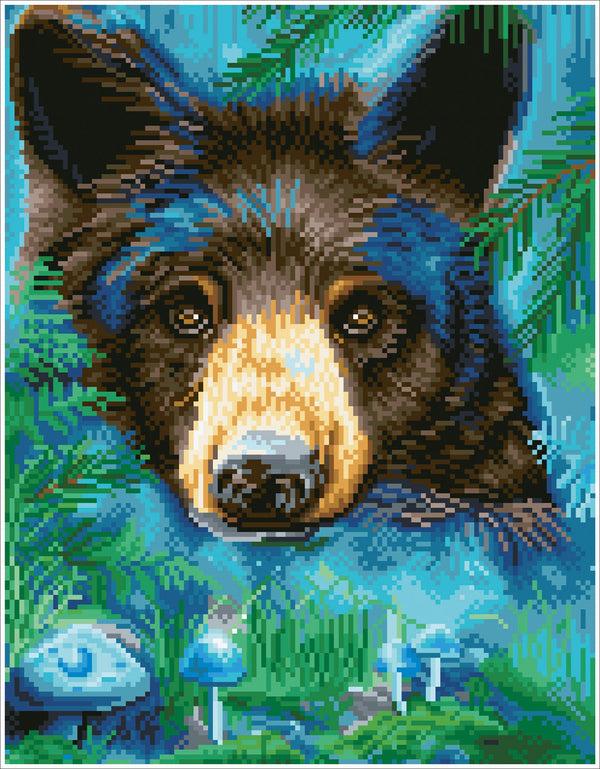 Dotz Diamond Dotz Moonlight Magic Black Bear - 13.8" X 17.7"