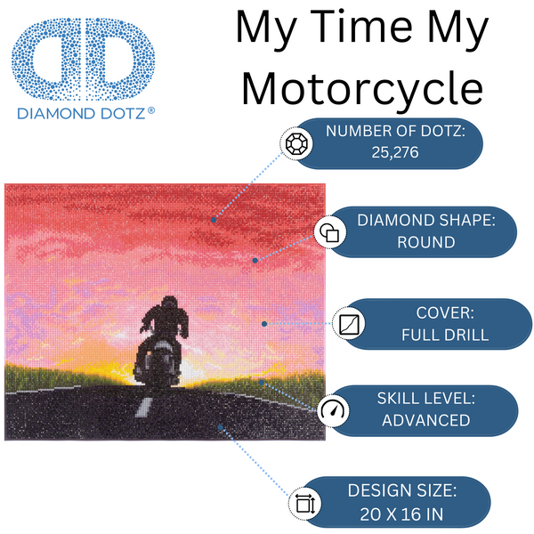 Dotz Diamond Dotz My Time My Motorcycle - 20.0" X 16.0"