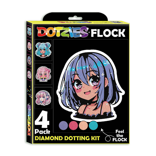 dotz Diamond Dotz Neon Flock Anime Girls - 8.0" x 10.0"