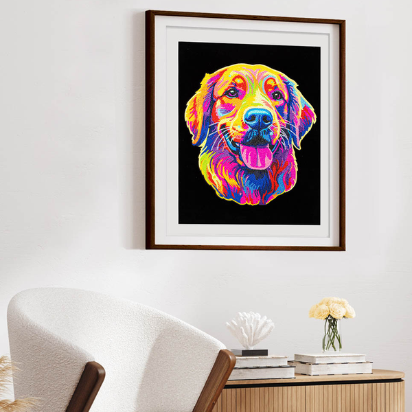Dotz Diamond Dotz Neon Flock Golden Retriever - 14.0" X 18.0"