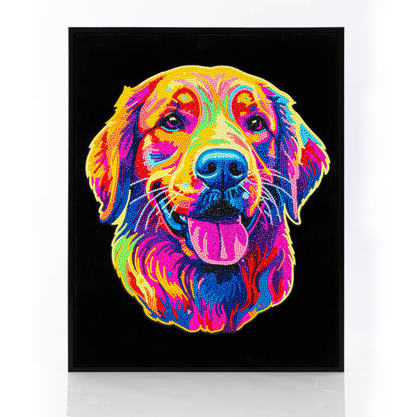 dotz Diamond Dotz Neon Flock Golden Retriever - 14.0" x 18.0"