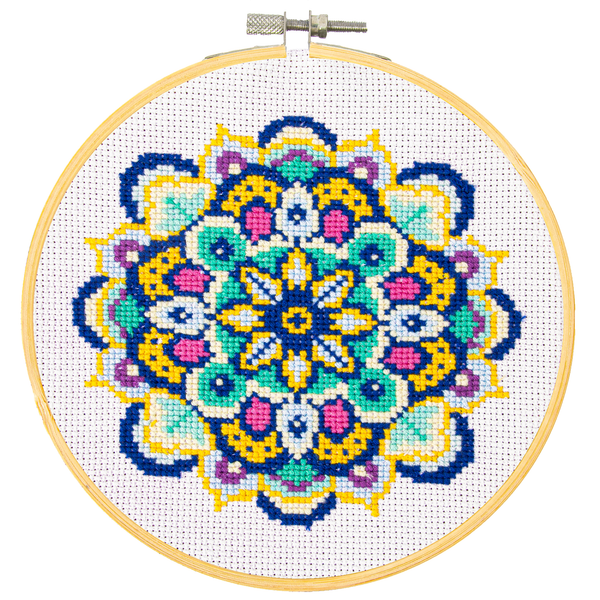 dotz Diamond Dotz No-Count Cross Stitch Daisy Mandala – 6 in