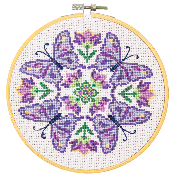 dotz Diamond Dotz No-Count Cross Stitch Flutterby Mandala - 6 in