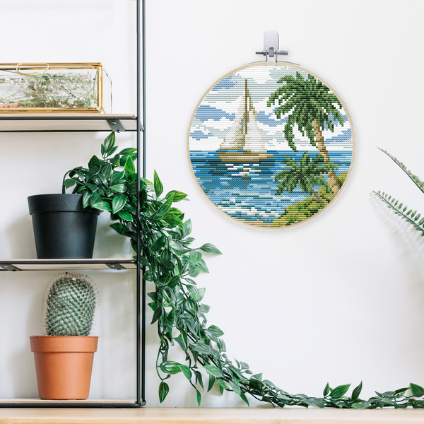 Dotz Diamond Dotz No-Count Cross Stitch Sailing Away - 6 In