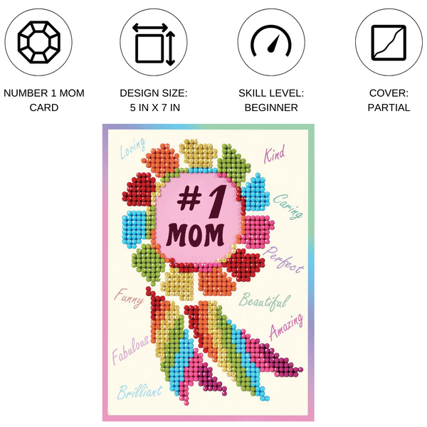 Dotz Diamond Dotz Number 1 Mom Greeting Card - 5.0" X 7.0"