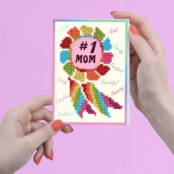 Dotz Diamond Dotz Number 1 Mom Greeting Card - 5.0" X 7.0"