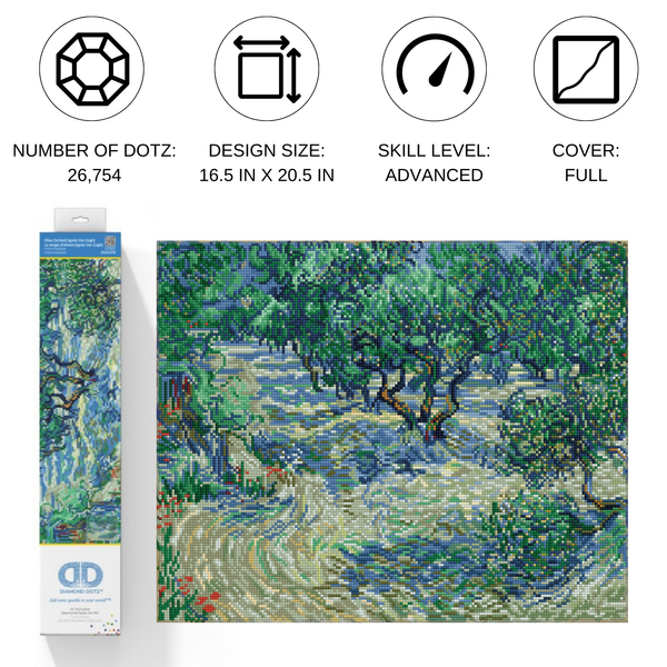Dotz Diamond Dotz Olive Orchard (Van Gogh) - 20.5" X 16.5"