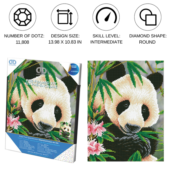 Dotz Diamond Dotz Panda Prince With Frame - 11.8" X 15.8"