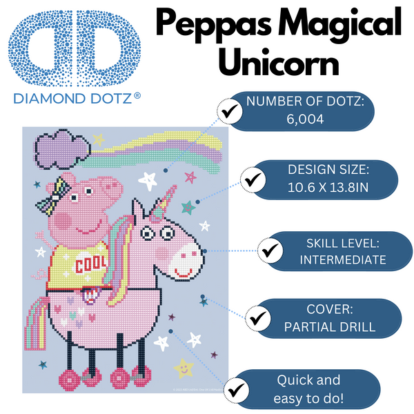 Dotz Diamond Dotz Peppa's Magical Unicorn Peppa Pig - 10.6" X 13.8"