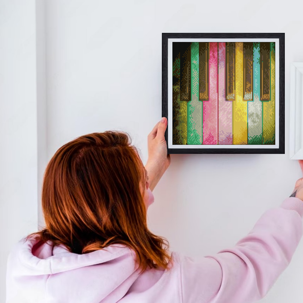 Dotz Diamond Dotz Piano Rainbow With Frame - 11.8" X 11.8"