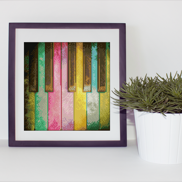 Dotz Diamond Dotz Piano Rainbow With Frame - 11.8" X 11.8"