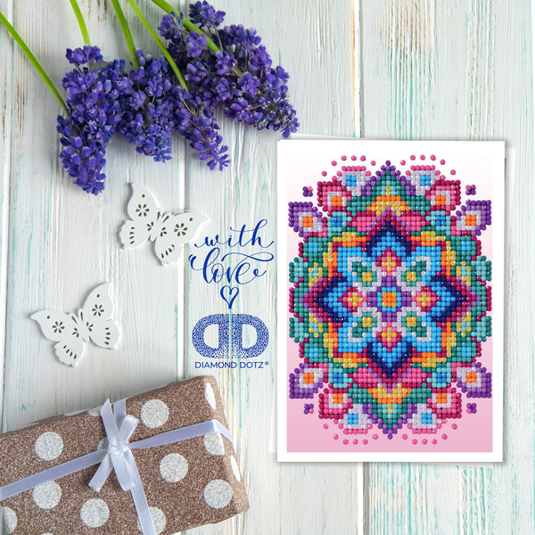 Dotz Diamond Dotz Pink Star Greeting Card - 5.0" X 7.0"