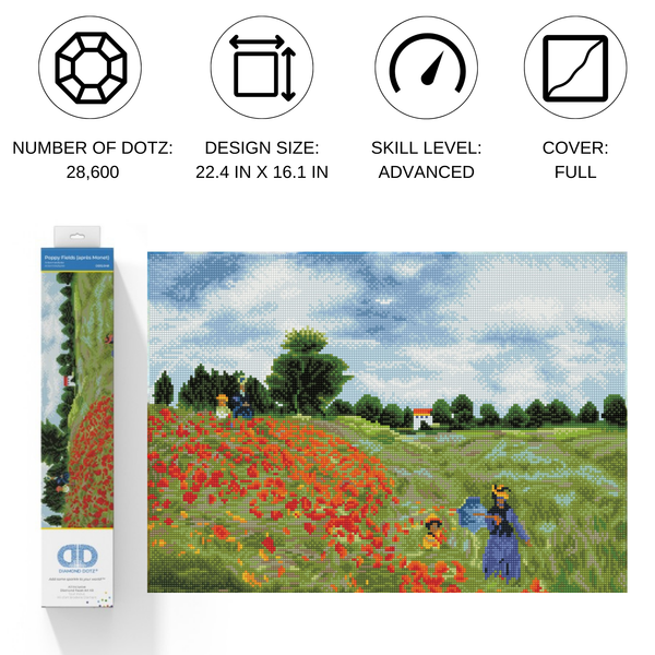 Dotz Diamond Dotz Poppy Fields (Apres Monet) - 22.4" X 16.1"