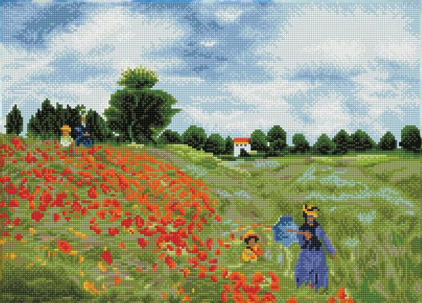 dotz Diamond Dotz Poppy Fields (Apres Monet) - 22.4" x 16.1"