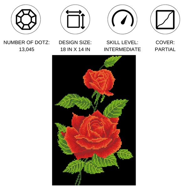 Dotz Diamond Dotz Red Rose Corsage With Frame - 10.6" X 16.5"