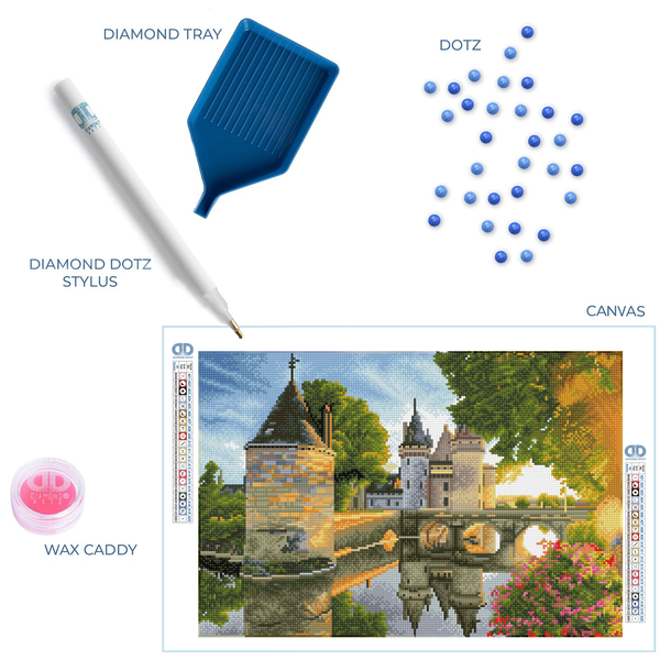 Dotz Diamond Dotz River Castle Pre-Framed Kit - 20.5" X 13.8"