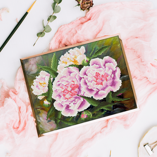 Dotz Diamond Dotz Romantic Pink Peonies - 14.0" X 11.0"