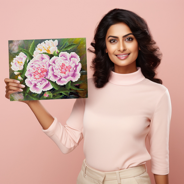 Dotz Diamond Dotz Romantic Pink Peonies - 14.0" X 11.0"