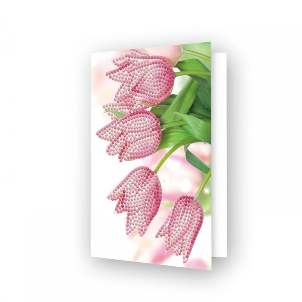 dotz Diamond Dotz Romantic Tulips Greeting Card - 5.0" x 7.0"