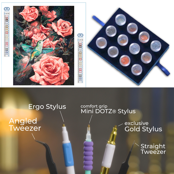 Dotz Diamond Dotz Roses & Hummingbird Masterclass - 15.8" X 19.7"