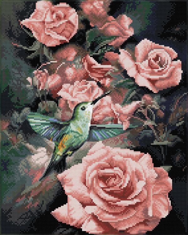 dotz Diamond Dotz Roses & Hummingbird Masterclass - 15.8" x 19.7"