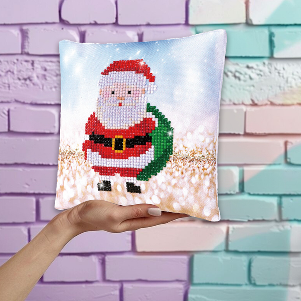 Dotz Diamond Dotz Santa Claus Sack Pillow - 7.1" X 7.1"