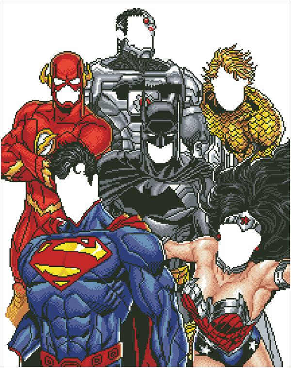 Dotz Diamond Dotz Six Stacked Superheroes - 30.3" X 24.0"