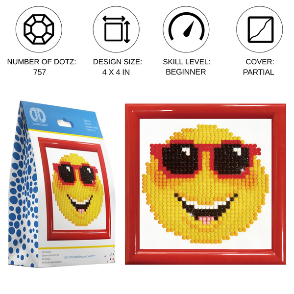 Dotz Diamond Dotz Smiling Face With Frame - 4.0" X 4.0"
