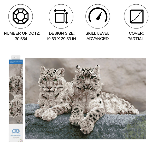 Dotz Diamond Dotz Snow Leopards Hemis National Park - 29.5" X 19.7"