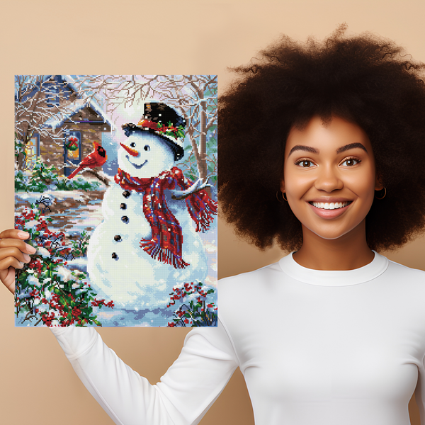 Dotz Diamond Dotz Snowman & Feathered Friend - 19.7" X 24.4"