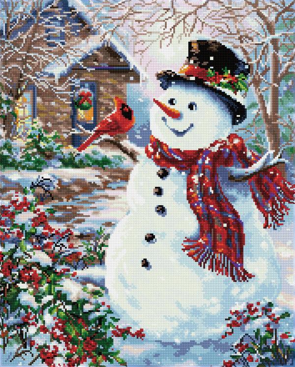 dotz Diamond Dotz Snowman & Feathered Friend - 19.7" x 24.4"