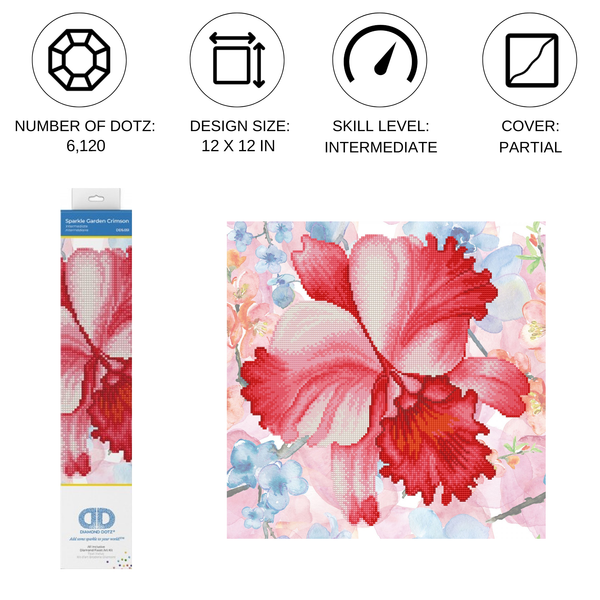 Dotz Diamond Dotz Sparkle Garden Crimson - 12.0" X 12.0"