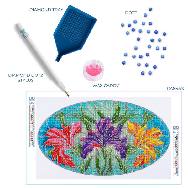 Dotz Diamond Dotz Stained Glass Flowers - 24.0" X 16.0"