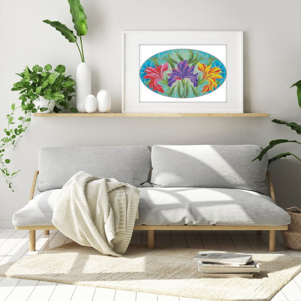 Dotz Diamond Dotz Stained Glass Flowers - 24.0" X 16.0"